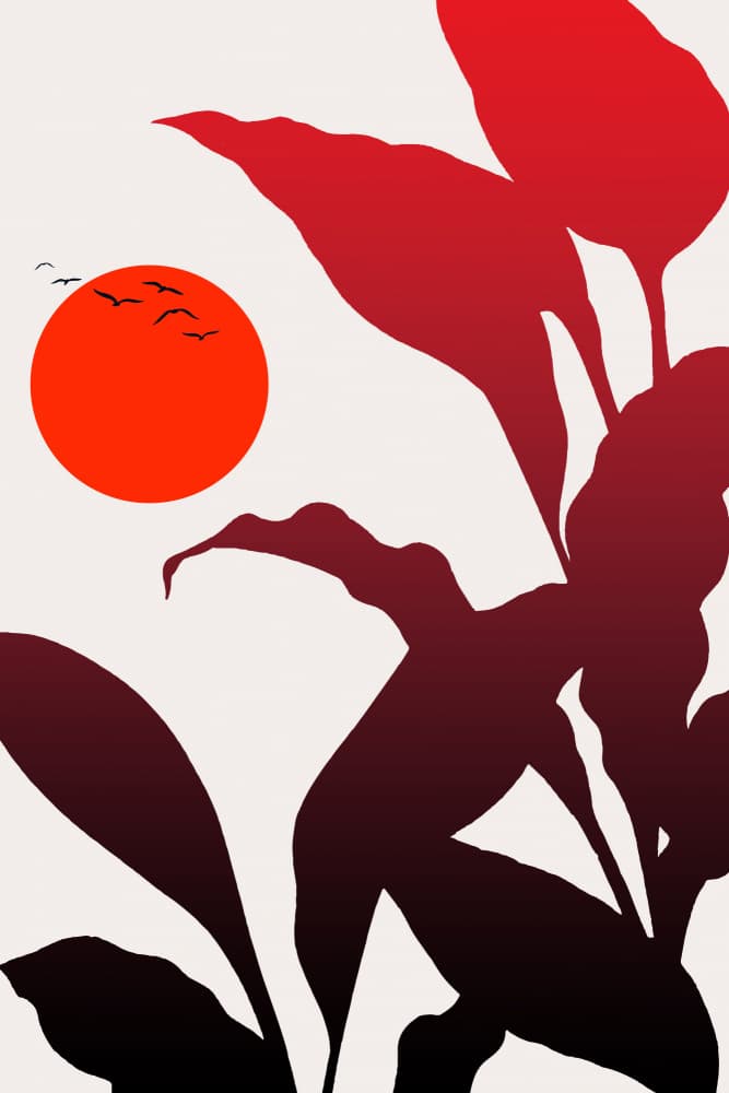 Tropical Sunset by Kubistika — canvas wall art