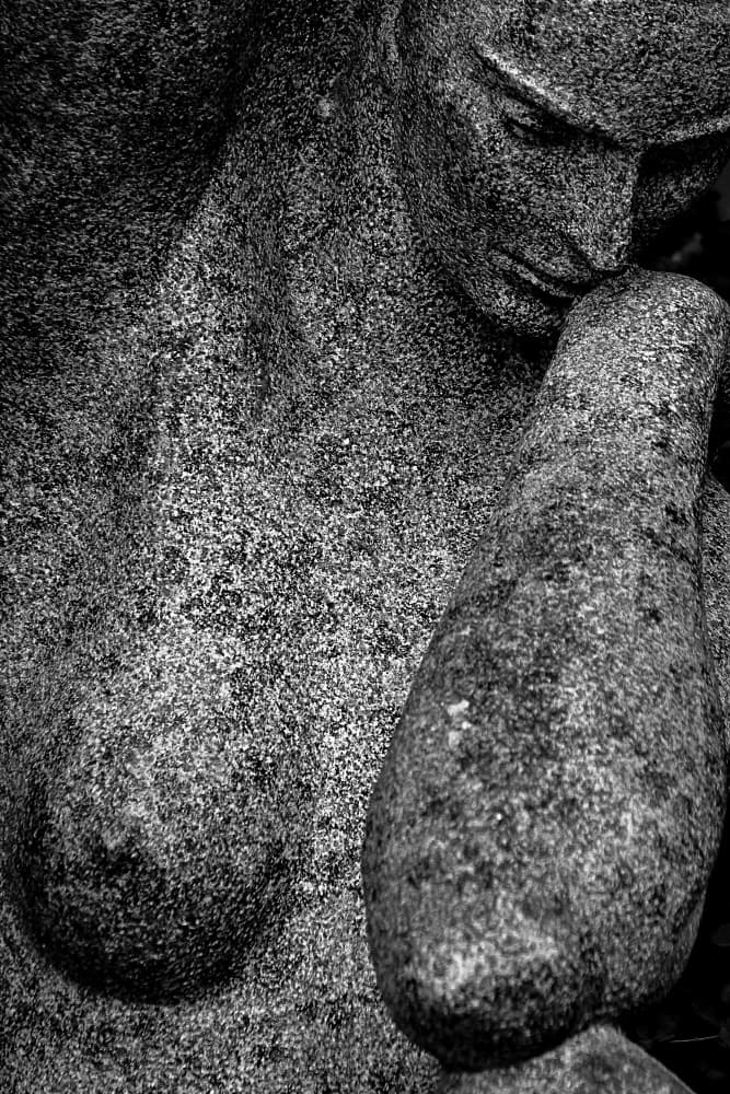 Contemplative Stone Nude by Miguel Silva — canvas wall art