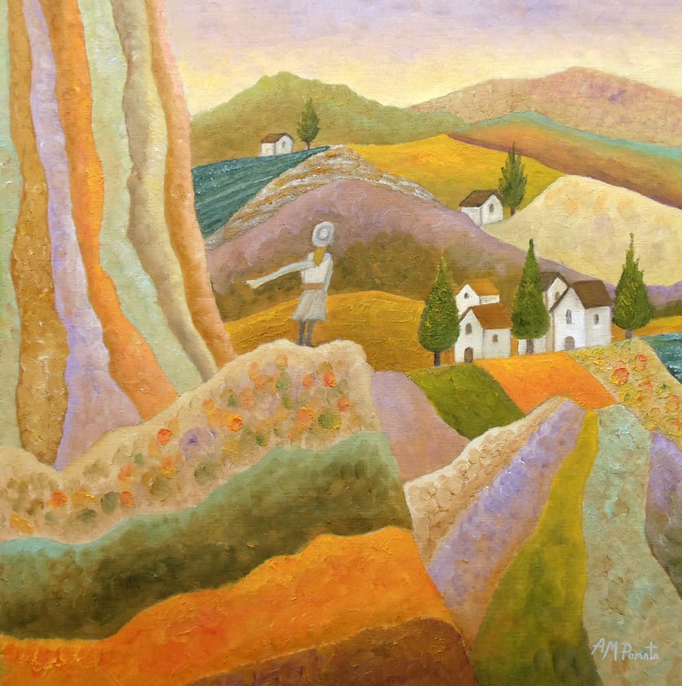 Tuscan Hills Figure by Angeles M. Pomata — canvas wall art