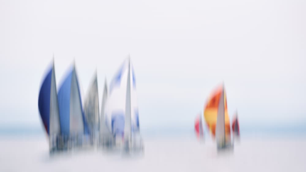 Motion Blur Sailboats by Tamara Brnelić — canvas wall art