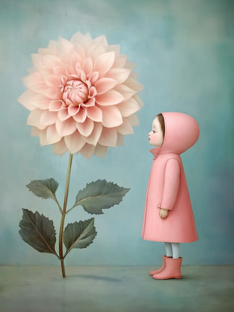 Curious Girl Giant Dahlia by Annika Persson — canvas wall art