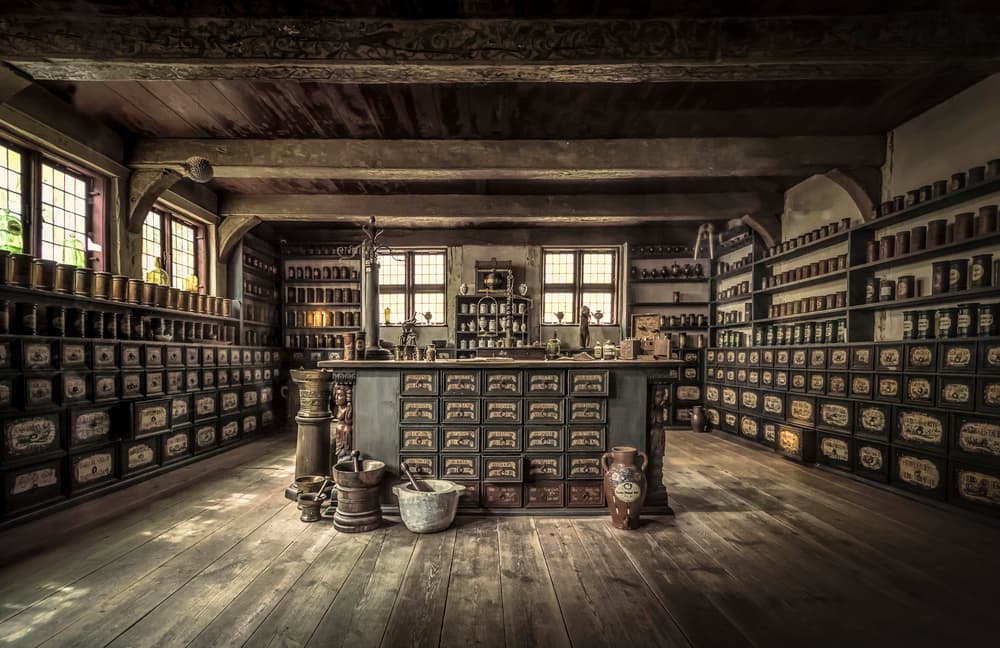 Old World Apothecary by Ole Moberg Steffensen — canvas wall art