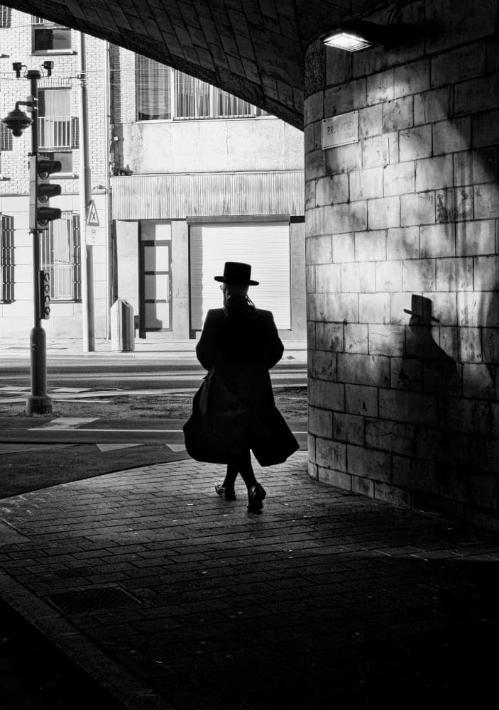 Mysterious Man City Shadow by Andreas Timar — canvas wall art