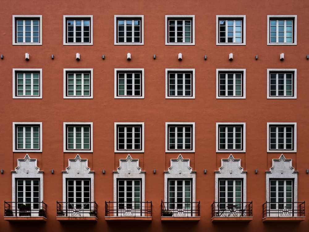 Terracotta Building Facade by Milan Uhrin AFIAP AZSF — canvas wall art
