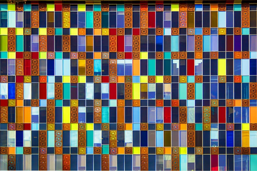 Colorful Geometric Facade by Hamid Mohammad Hossein Zadeh Hashemi — canvas wall art