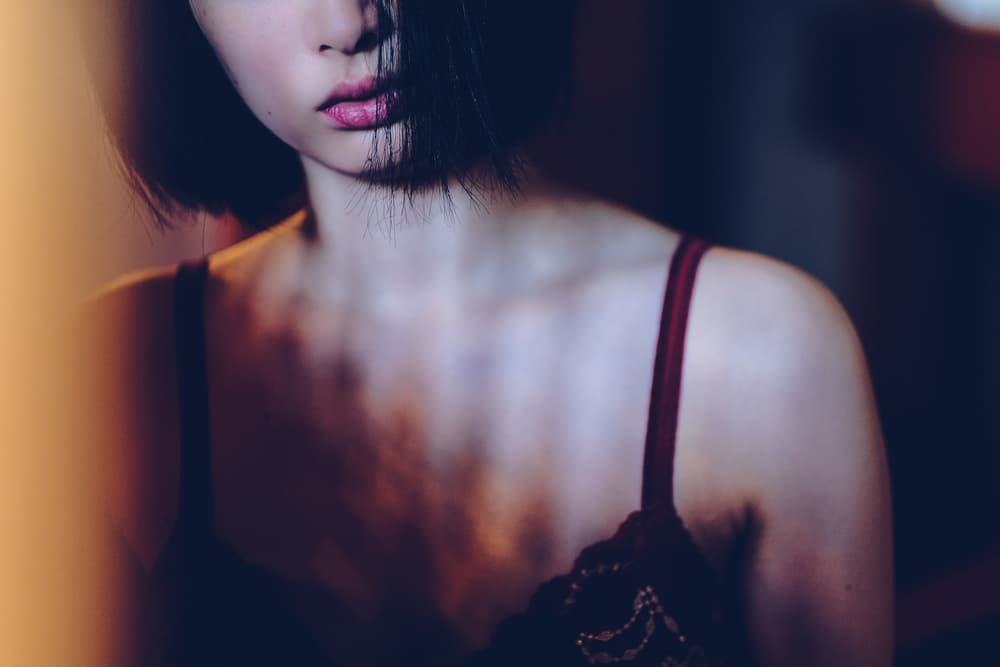 Pensive Red Lips by Takaaki Ishikura — canvas wall art