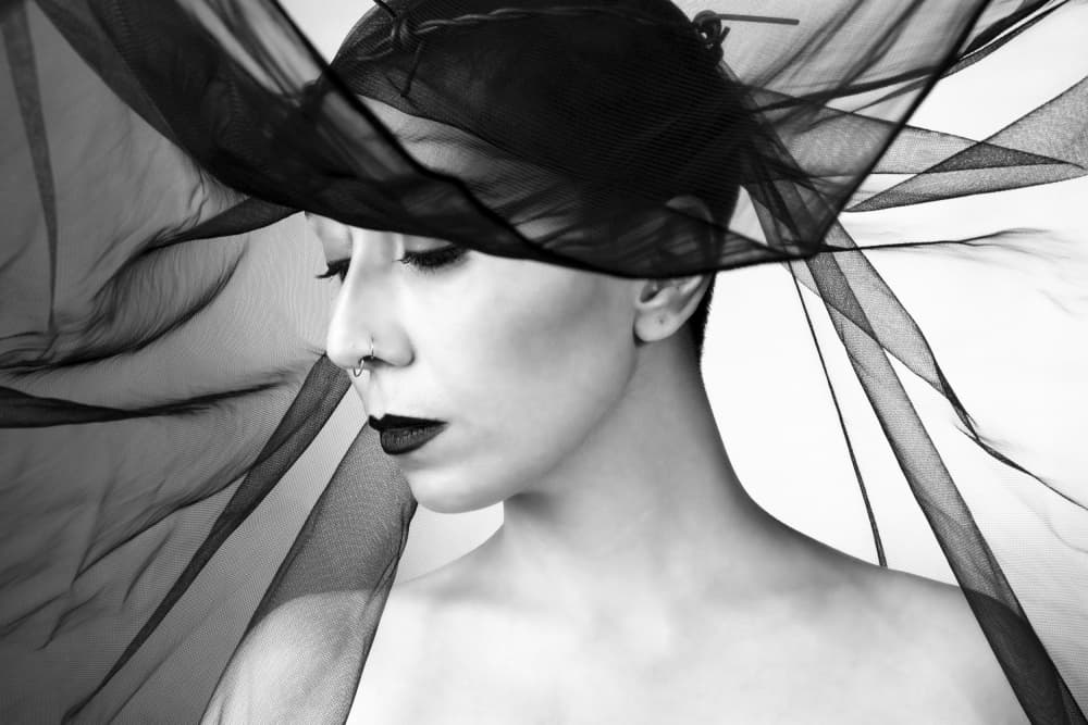 Mysterious Black Veil by Afshin Saeidinia — canvas wall art