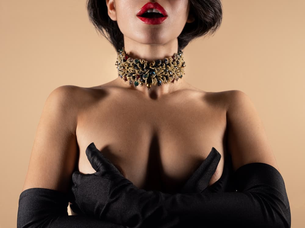 Red Lips Glamour by Rafael L. Bardají — canvas wall art