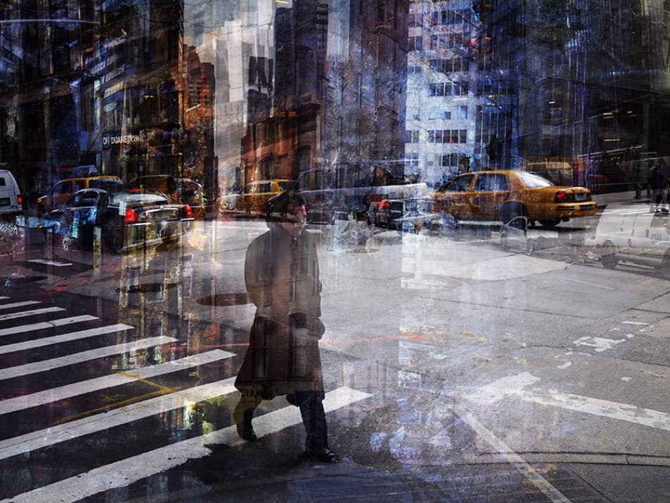 Urban Layers Reflected by V B — canvas wall art