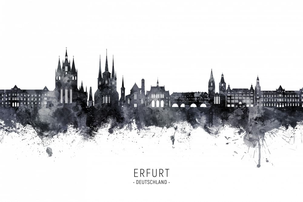Erfurt Cityscape Silhouette by Michael Tompsett — canvas wall art