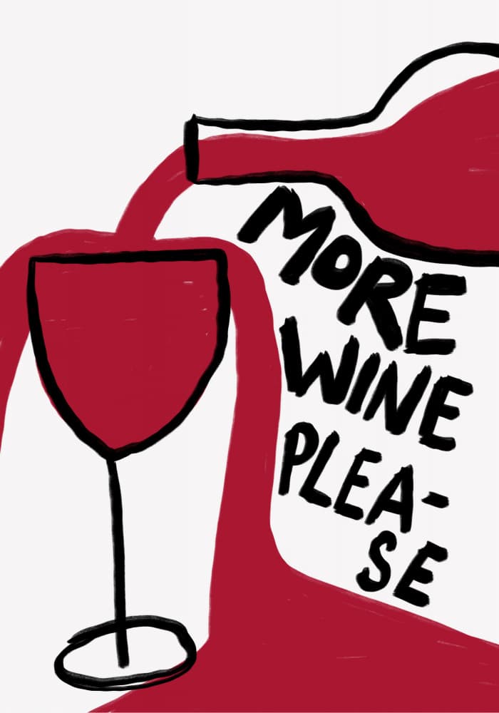 More Wine Please by Athene Fritsch — canvas wall art