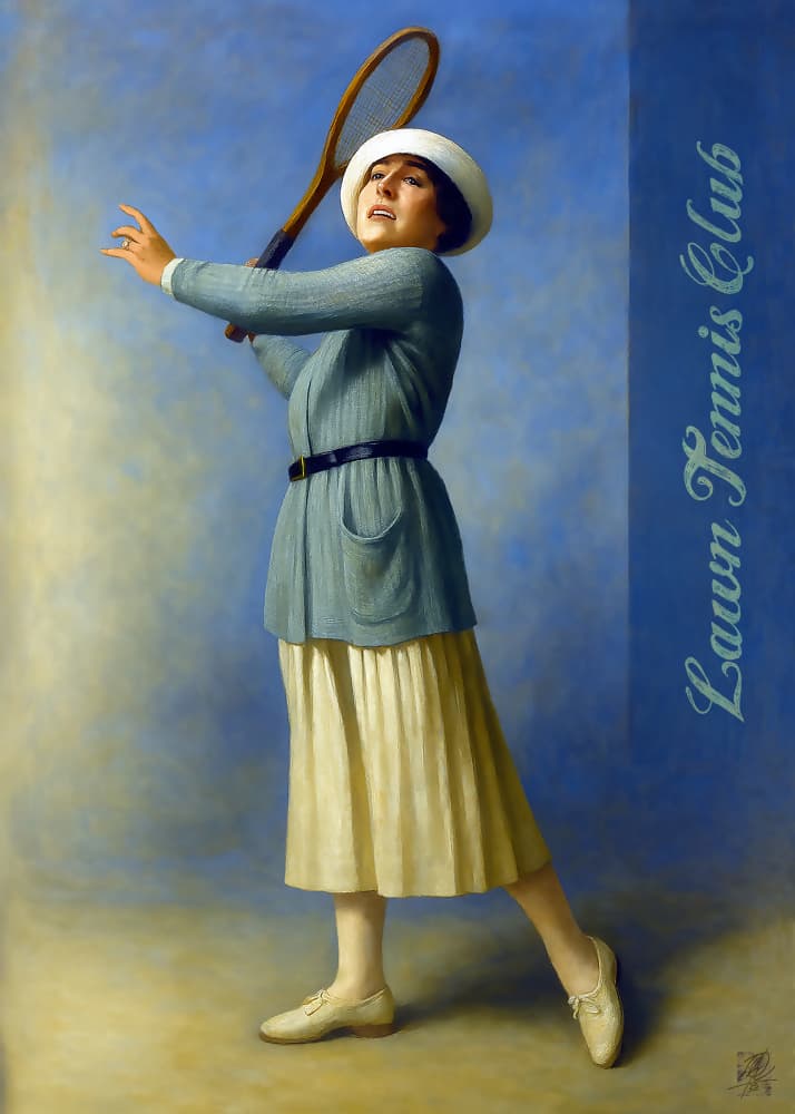 Vintage Tennis Player by Osvaldo Russo — canvas wall art