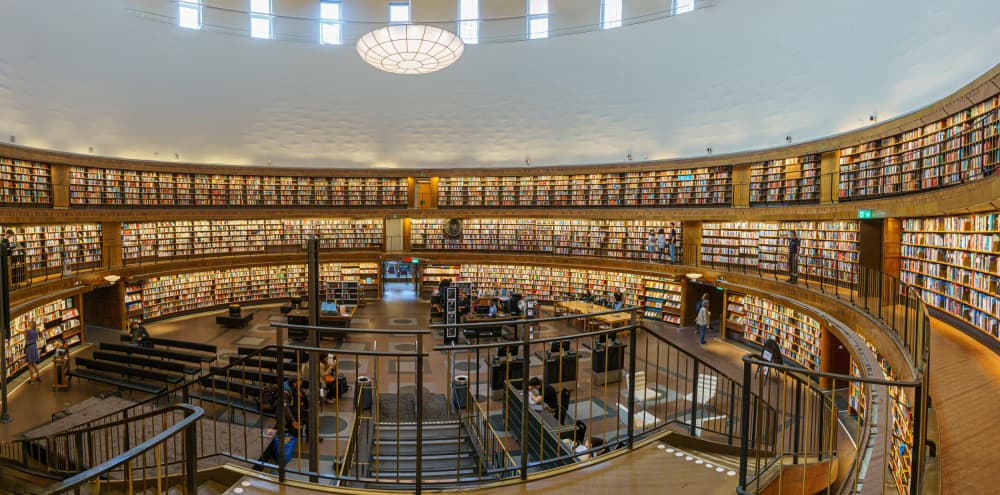 Grand Circular Library by Stephan Rückert — canvas wall art