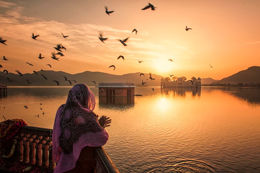 Woman at Golden Lake Palace by Muslianshah Masrie — canvas wall art