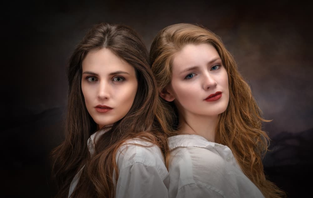 Elegant Women's Gaze by Luc Stalmans — canvas wall art