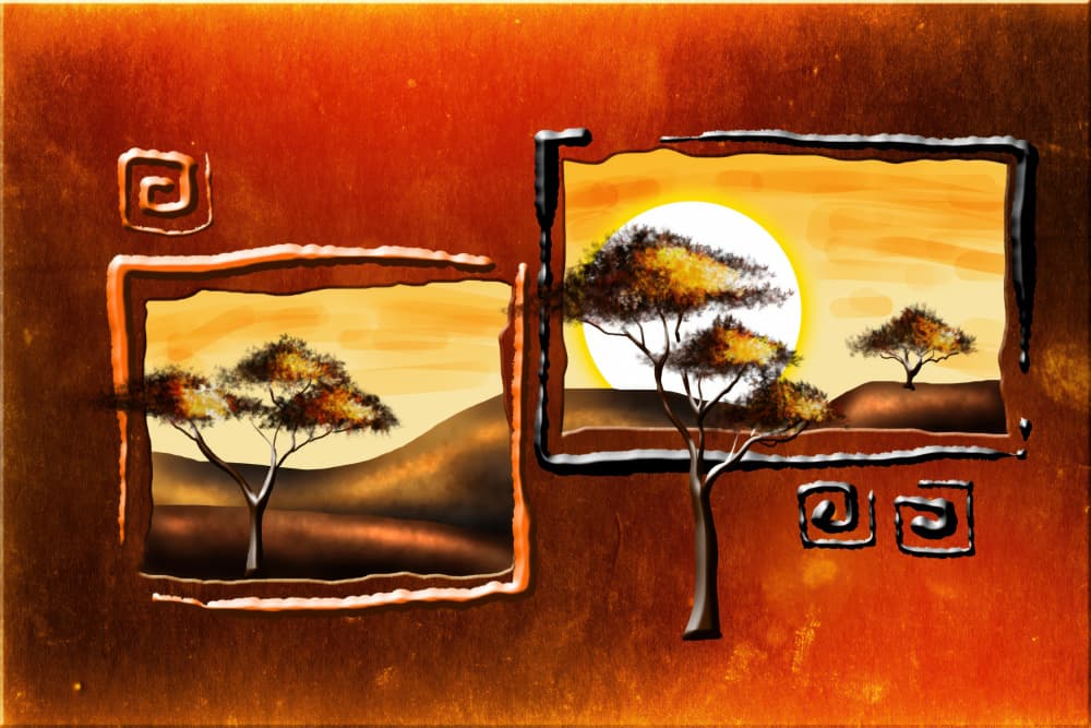 Golden African Landscape by Rafal Kulik — canvas wall art