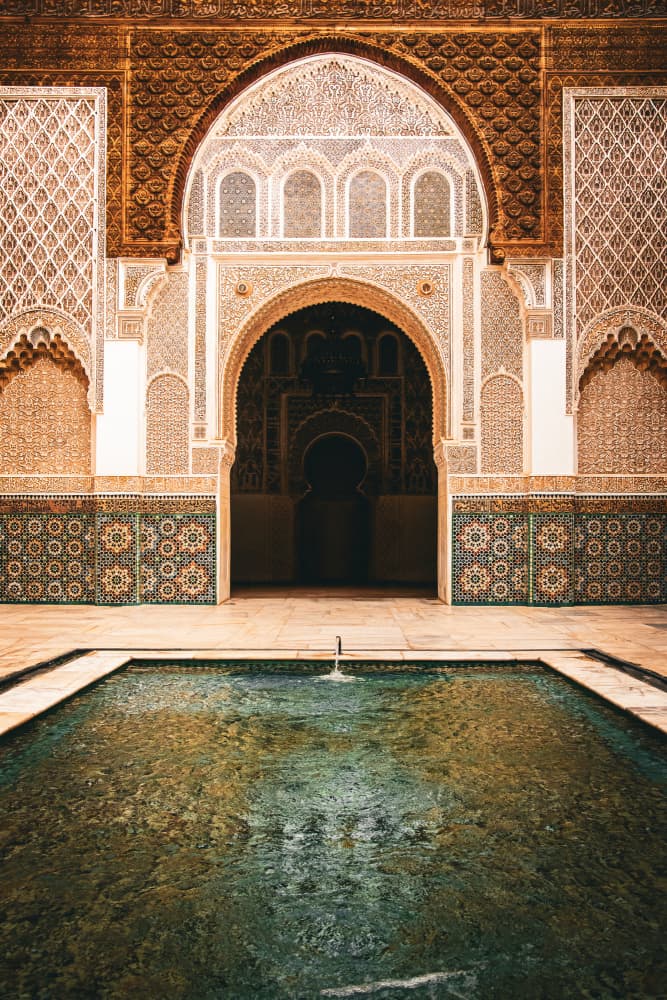Moroccan Courtyard Fountain by Claudio Viarengo — canvas wall art