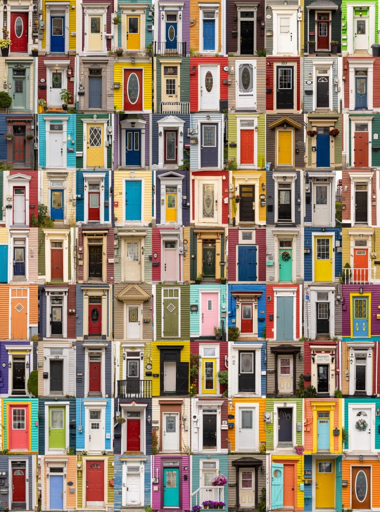 Vibrant Colorful Doors by Tony Xu — canvas wall art