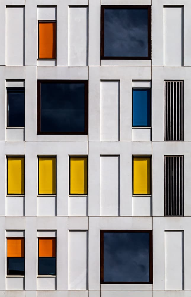 Geometric City Facade by Eric Mattheyses — canvas wall art