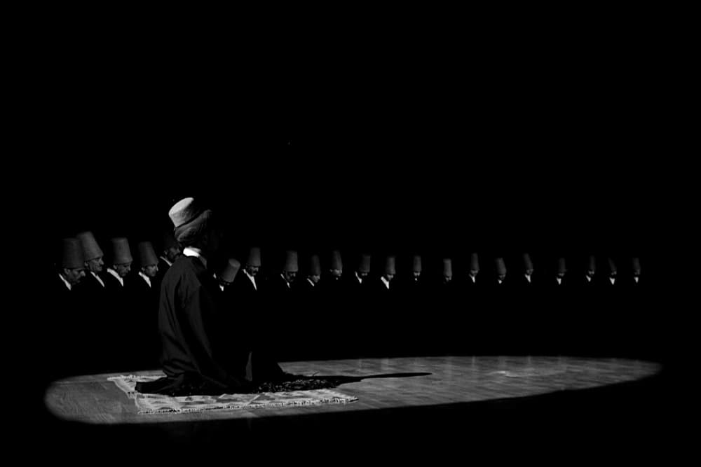 Kneeling Sufi Prayer by Mustafa Binol — canvas wall art
