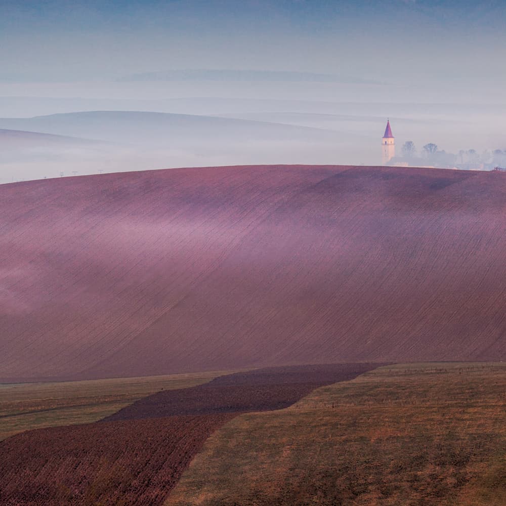 Misty Purple Hills by Peter Svoboda MQEP — canvas wall art