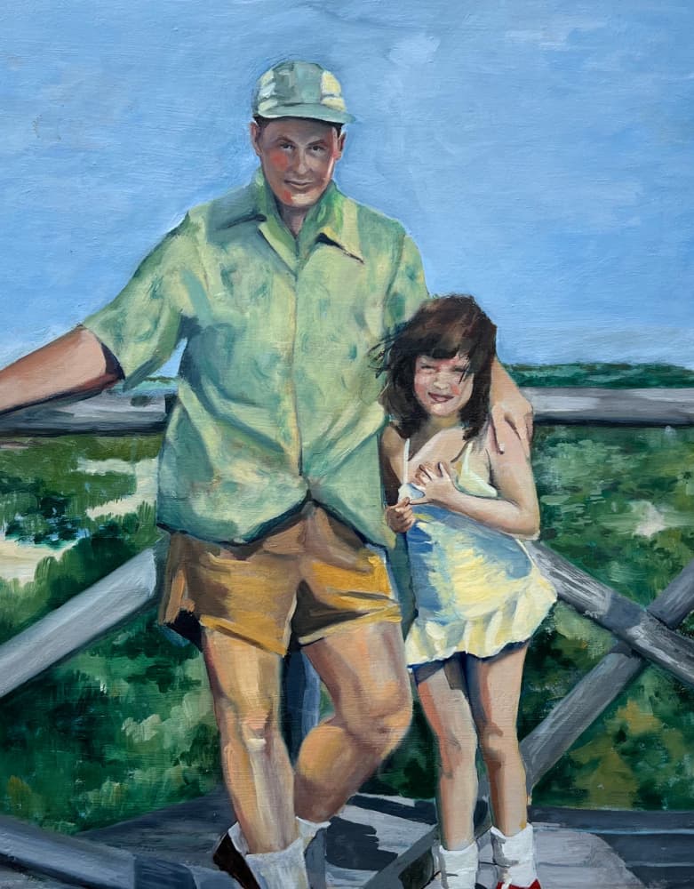 Father Daughter Summer Day by Maxine Shore — canvas wall art