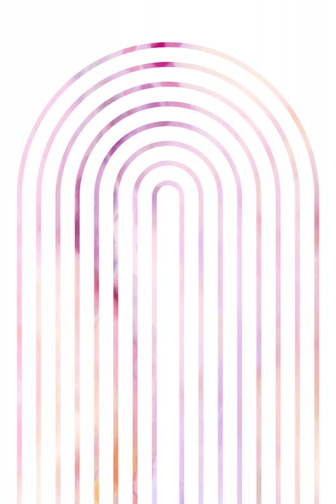 Arching Lines In Soft Pastel Colors by uplusmestudio — canvas wall art