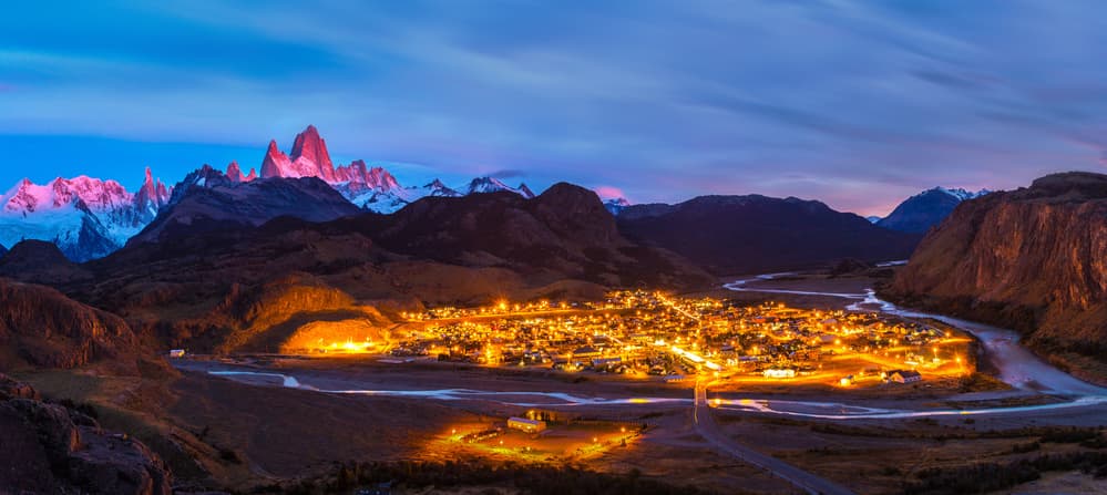 Fitz Roy Twilight Town by Dianne Mao — canvas wall art