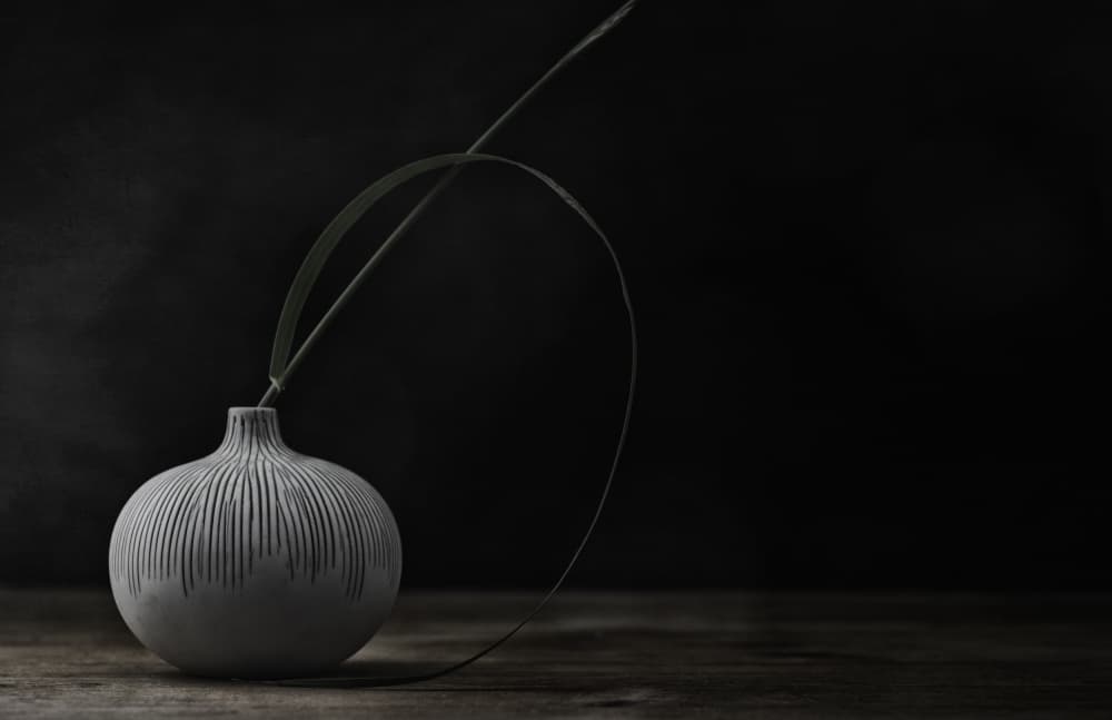 Ribbed Vase with Stem by Lotte Grønkjær — canvas wall art