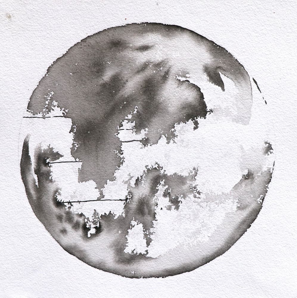 Abstract Ink Moon by Santhosh ch — canvas wall art
