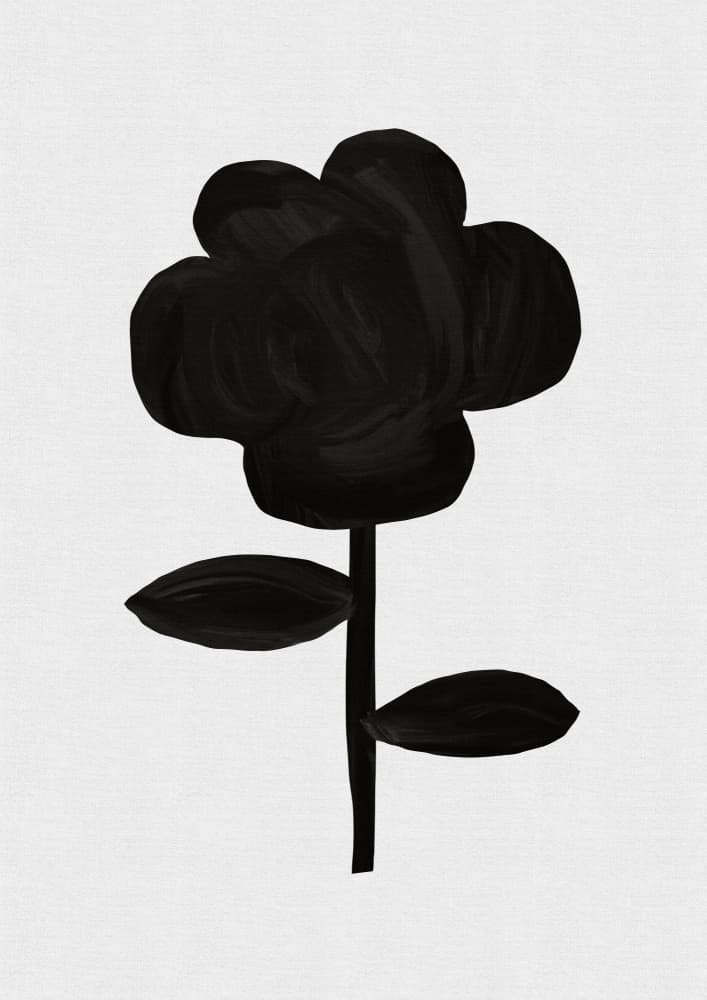 Simple Black Bloom by Orara Studio — canvas wall art