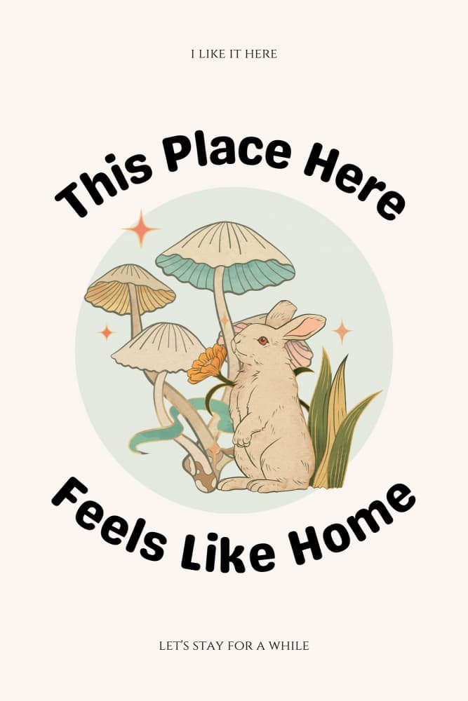 Feels Like Home Rabbit by Nazma Khokhar — canvas wall art