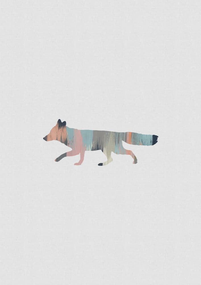 Colorful Abstract Fox by Orara Studio — canvas wall art