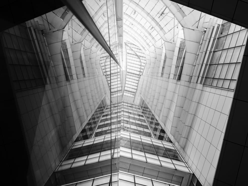 Upward Architectural Geometry by Swen MUN — canvas wall art