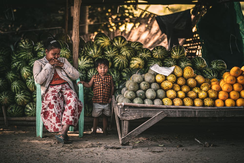Rural Fruit Market by Marco Tagliarino — canvas wall art