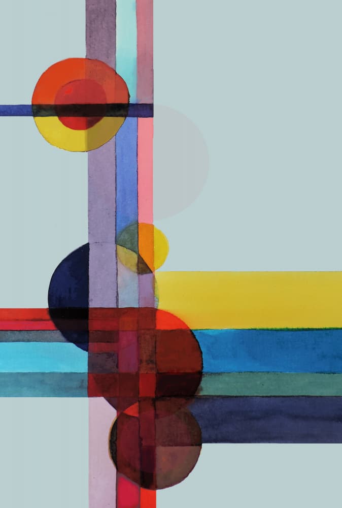 Vibrant Geometric Shapes by Sylvie Demers — canvas wall art