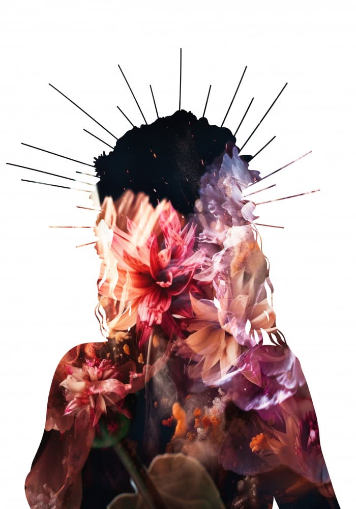 Floral Woman Silhouette by Sarah Manovski — canvas wall art