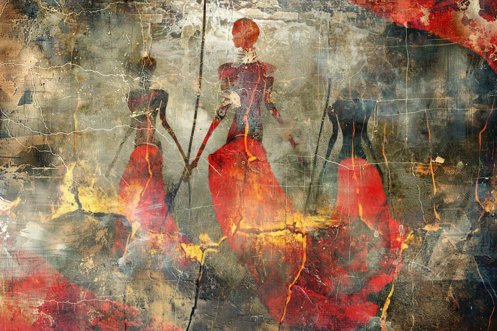 Ancient Tribal Figures by Rafal Kulik — canvas wall art