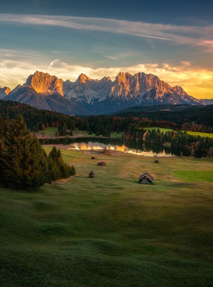 Golden Hour Mountain Lake by Anastasios Gialopoulos — canvas wall art