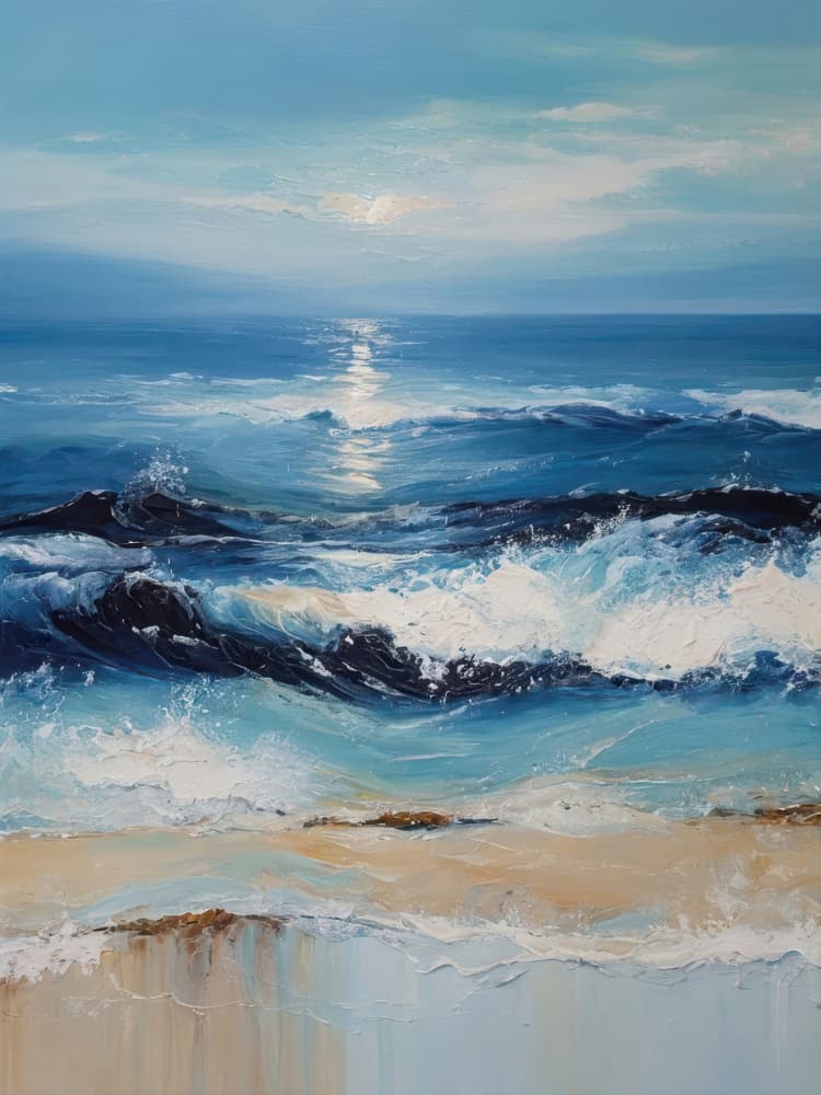 Sunlit Ocean Waves by Alpenglow Workshop — canvas wall art