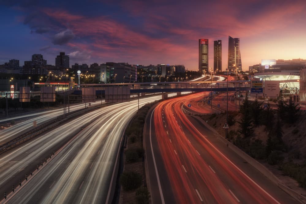 Urban Twilight Trails by Juan Pablo de Miguel — canvas wall art