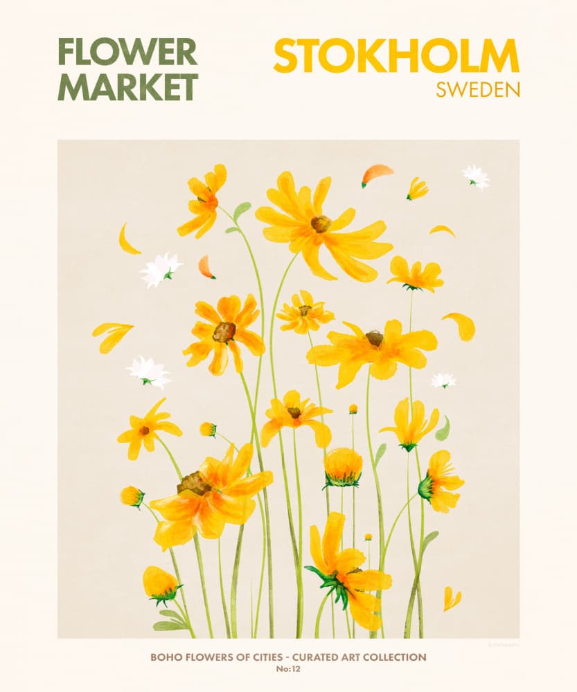Stockholm Blooms by Emel Tunaboylu — canvas wall art