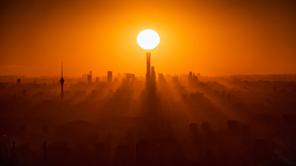 Dramatic City Sunrise by Yuan Cui — canvas wall art