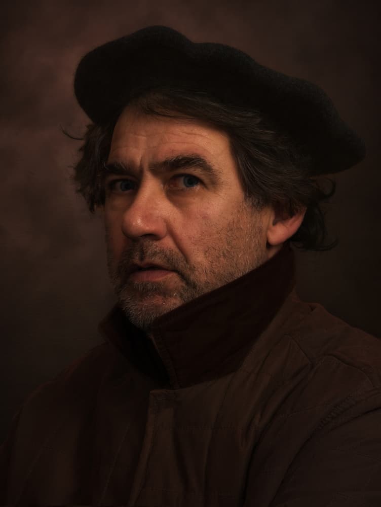 Man in Beret Portrait by Aglioni Simone — canvas wall art