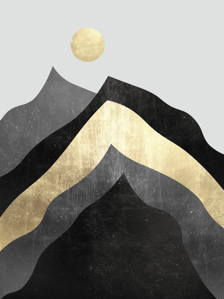 Golden Mountain Layers by Vitor Costa — canvas wall art