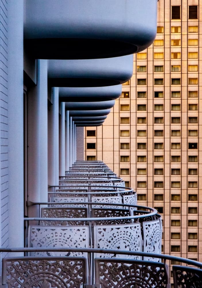 Urban Balcony Perspective by Jay Heiser — canvas wall art