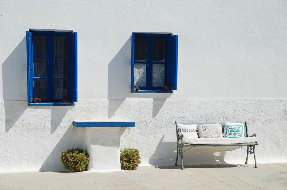Mediterranean Blue Windows by Ole Nielsen — canvas wall art
