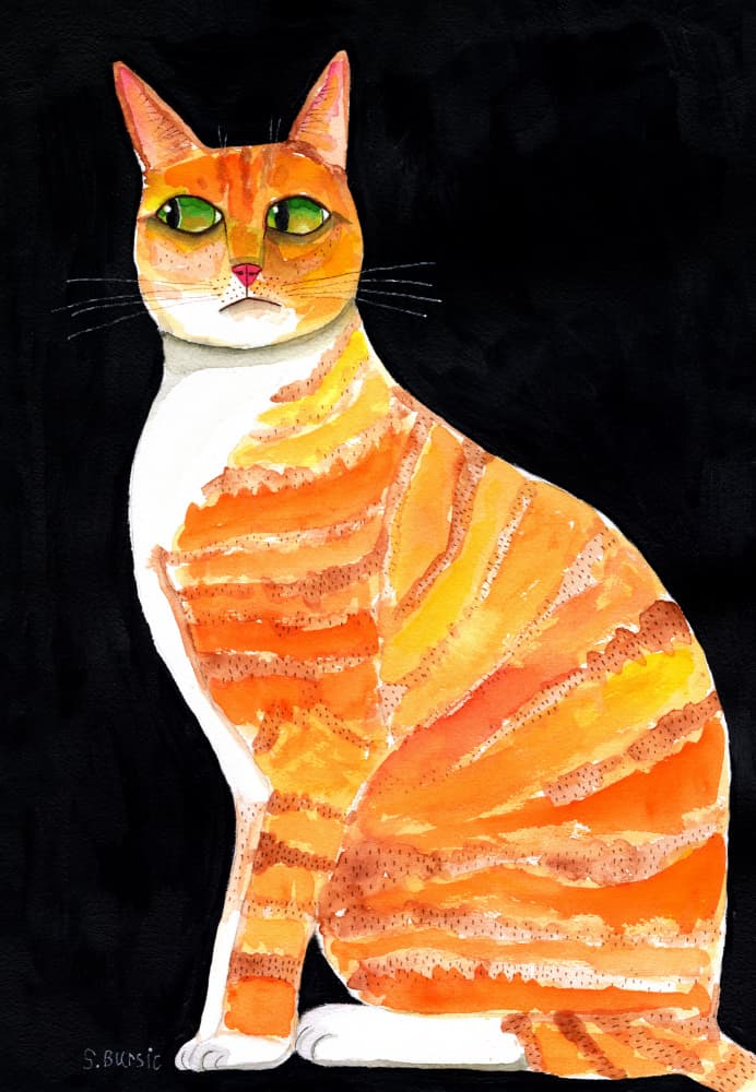 Contemplative Orange Cat by Sharyn Bursic — canvas wall art