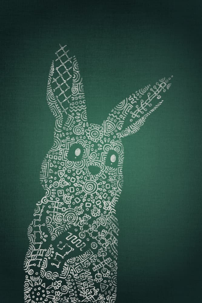 Intricate Doodle Rabbit by Ema Paraschiv — canvas wall art