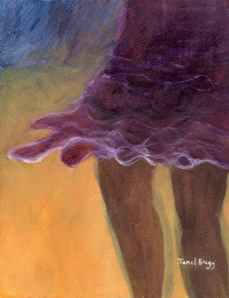 Dancing Purple Skirt by Janel Bragg — canvas wall art